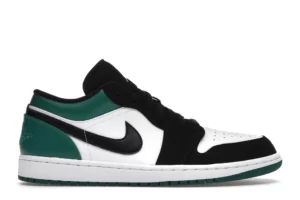 JORDAN 1 LOW WHITE BLACK MYSTIC GREEN FIRST COPY