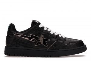 A BATHING APE BAPE SK8 STA BLACK SILVER FIRST COPY