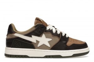 A BATHING APE BAPE SK8 STA BROWN IVORY FIRST COPY