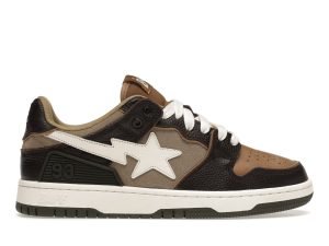 A BATHING APE BAPE SK8 STA BROWN IVORY FIRST COPY