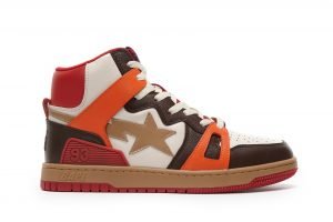 A BATHING APE BAPE STA 93 HI RED ORANGE LIGHT SAND FIRST COPY
