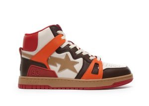 A BATHING APE BAPE STA 93 HI RED ORANGE LIGHT SAND FIRST COPY