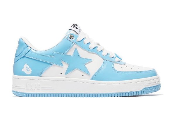 A BATHING APE BAPE STA PATENT LEATHER BLUE WHITE A BATHING APE BAPE STA PATENT LEATHER BLUE WHITE FIRST COPY