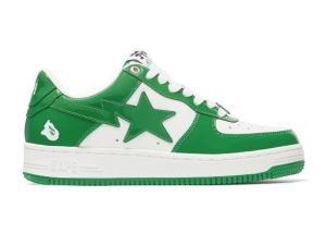 A BATHING APE BAPE STA PATENT LEATHER GREEN WHITE FIRST COPY
