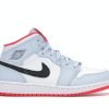 JORDAN 1 MID HALF BLUE POLKA DOT SWOOSH first copy