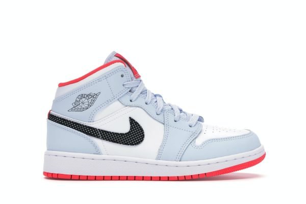 JORDAN 1 MID HALF BLUE POLKA DOT SWOOSH first copy