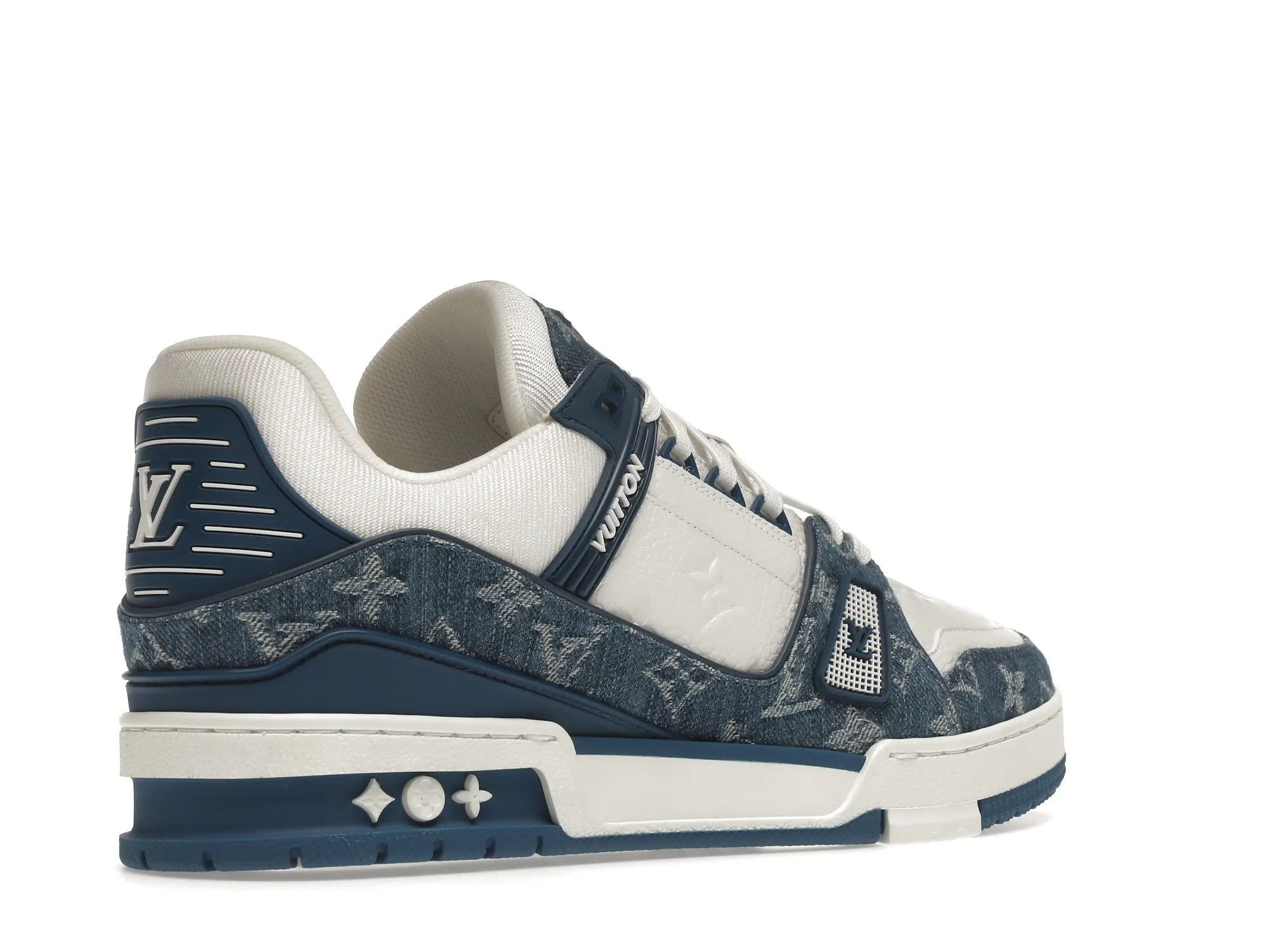LV TRAINER MONOGRAM DENIM WHITE BLUE (2)