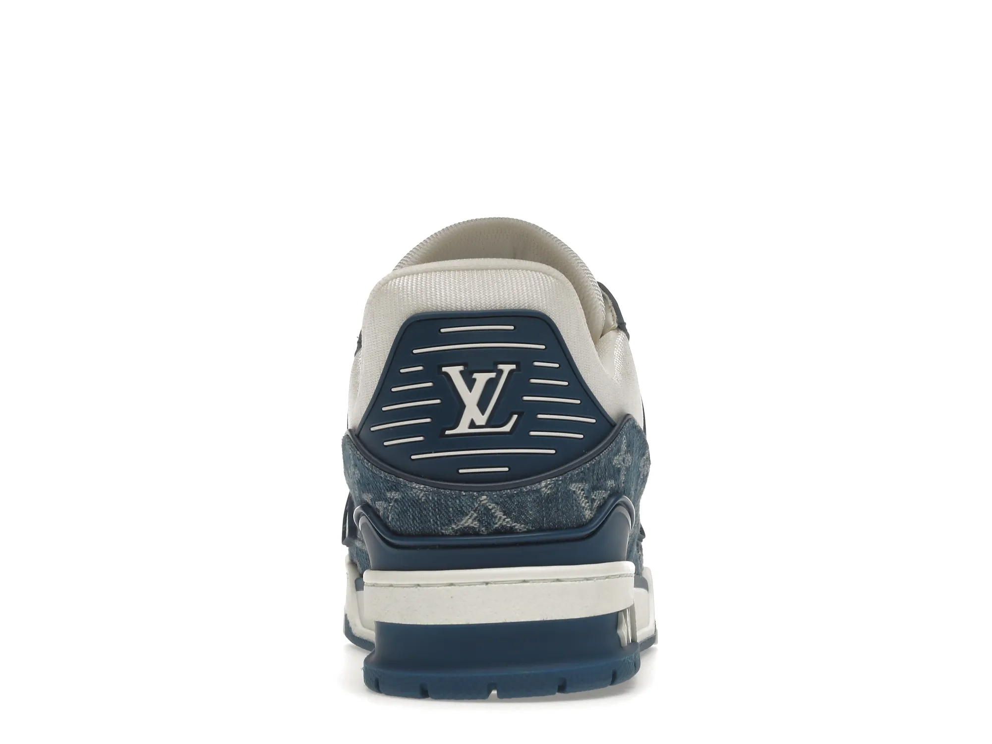 LV TRAINER MONOGRAM DENIM WHITE BLUE (3)