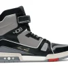 LV TRAINER SNEAKER BOOT HIGH BLACK GREY FIRST COPY