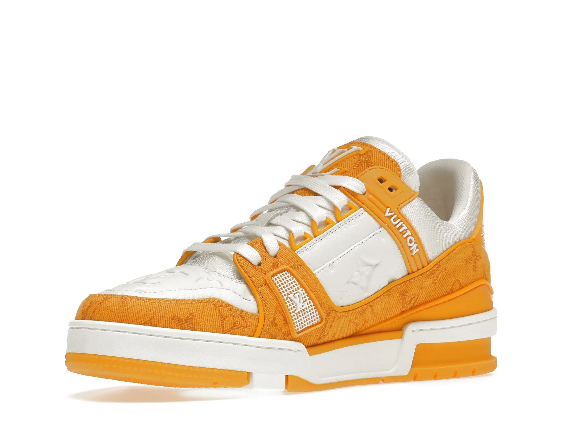 LV TRAINER YELLOW MONOGRAM DENIM WHITE (6)