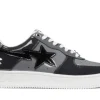 A BATHING APE BAPE STA LOW PATENT GREY BLACK FIRST COPY