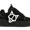 NAKED WOLF KOSA LOW TOP LEATHER SNEAKER BLACK first copy