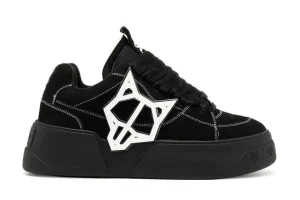 NAKED WOLF KOSA LOW TOP LEATHER SNEAKER BLACK first copy