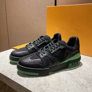 LOUIS VUITTON TRAINER BLACK GREEN first copy