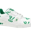 LOUIS VUITTON LV MONOGRAM TRAINER GREEN LOGO SNEAKERS first copy