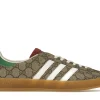 ADIDAS X GUCCI GAZELLE BEIGE GG MONOGRAM first copy