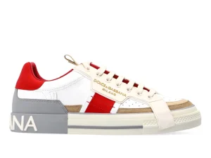 DOLCE & GABBANA CUSTOM 2.ZERO LOW BEIGE WHITE GREY RED first copy