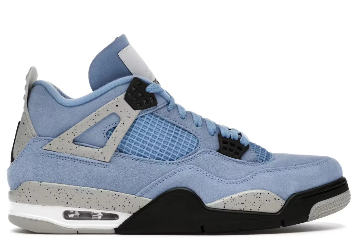 AJ RETRO 4 UNIVERSITY BLUE UNC SEMI UA (1) AJ RETRO 4 UNIVERSITY BLUE UNC HEAVY QUALITY