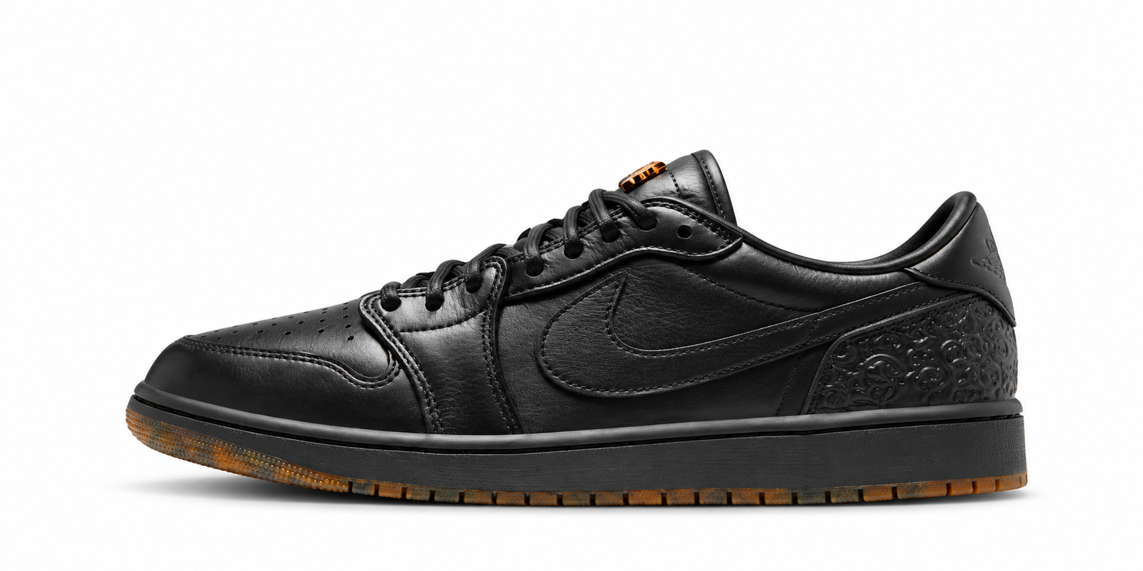 Black Embossed Low-Top Sneaker