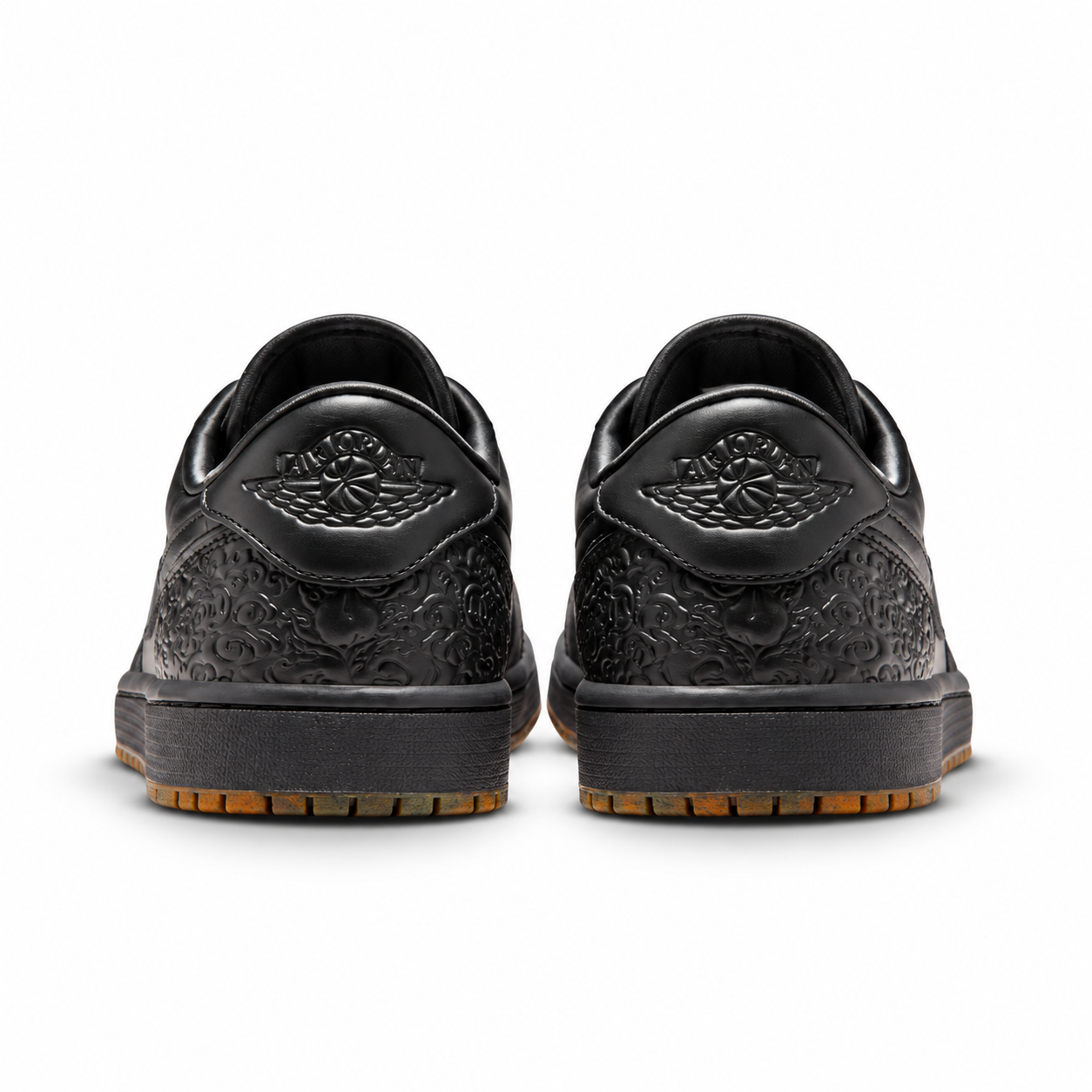 Black Sneakers with Embossed Heel Details
